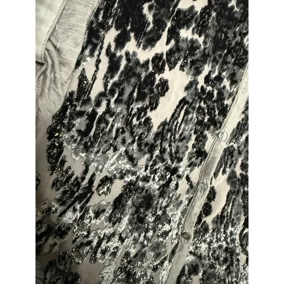 Anthropologie Tiny Kitsalano velvet & silk blend burnout blouse button down - Picture 12 of 13